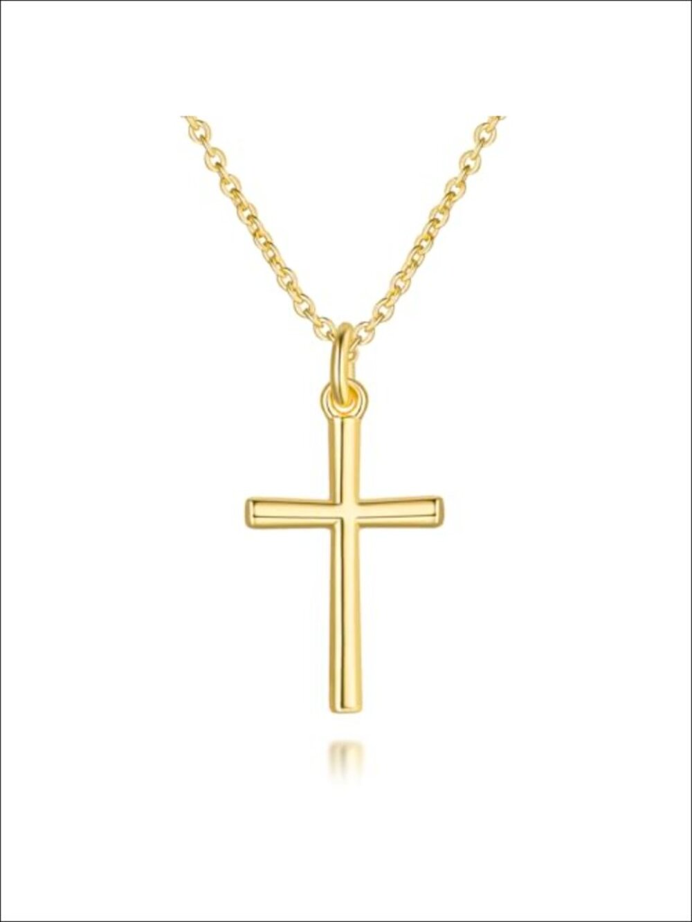 14K Gold Plated Cross Necklace Minimalist Religious Faith Pendant